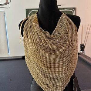 Fashion Nova Shimmering Gold Mesh Wrap
